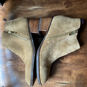 Tommy Hilfiger Leather Suede Tan Ankle‎ Booties Block Heel size 8
